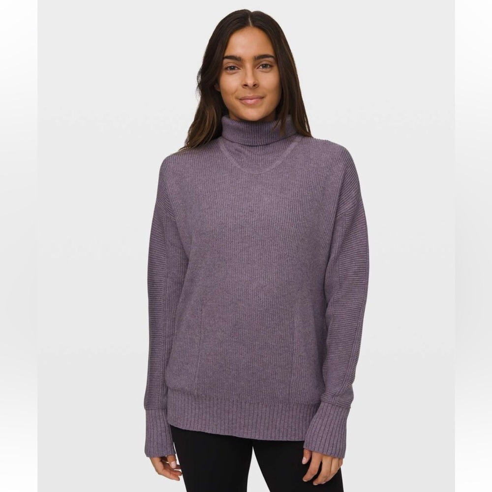 Lululemon cozy calling heathered purple quartz turtle neck sweater